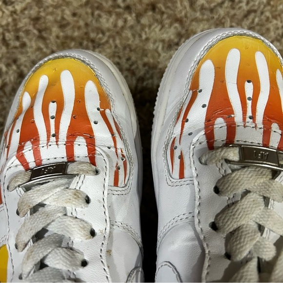 Nike Air Force 1 Women’s Size 7.5 Custom Flame Preowned 315115-112 - Picture 9 of 10